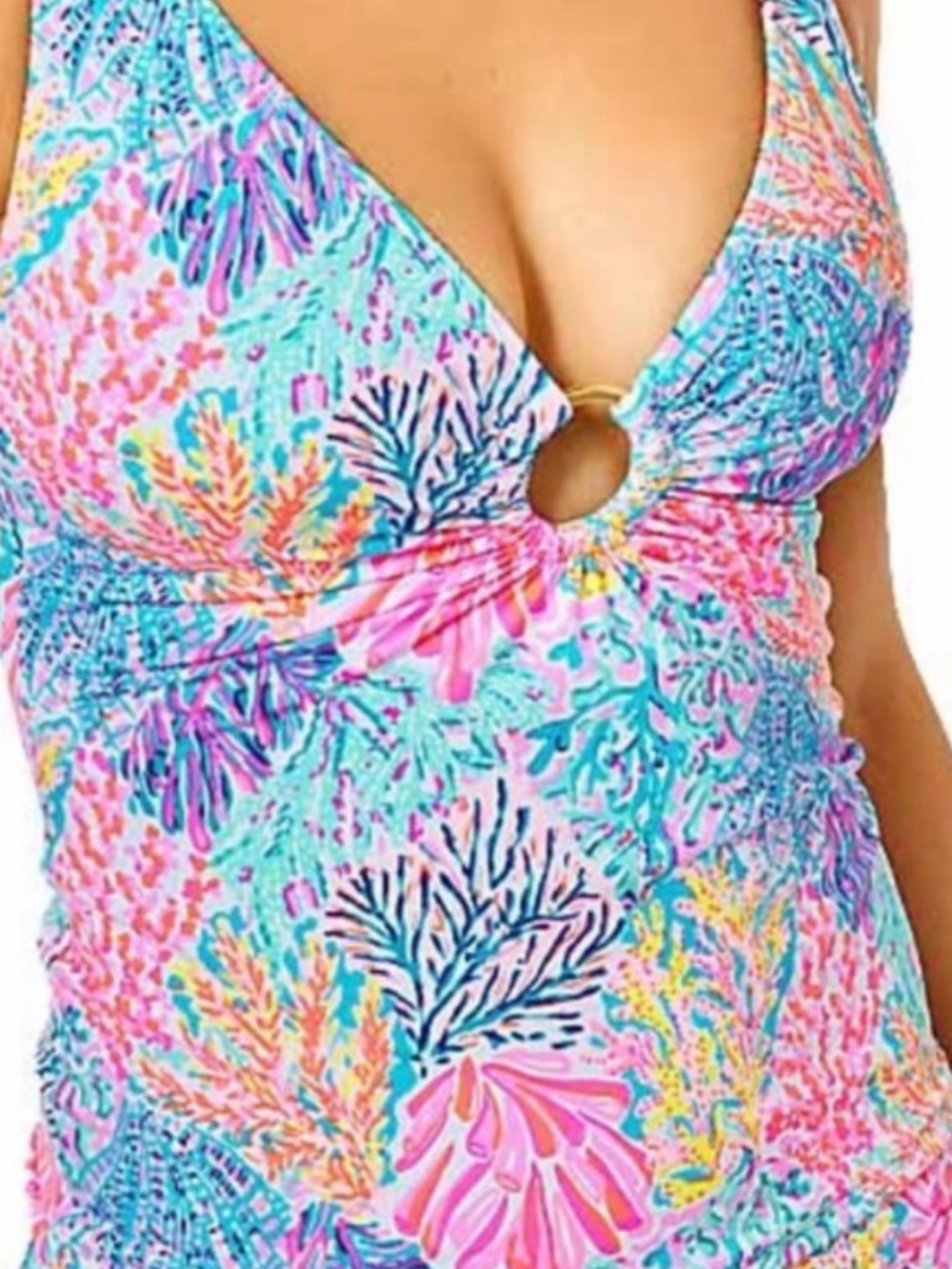 Lilly Pulitzer Brenta Tankini Top Multi Splashdance
